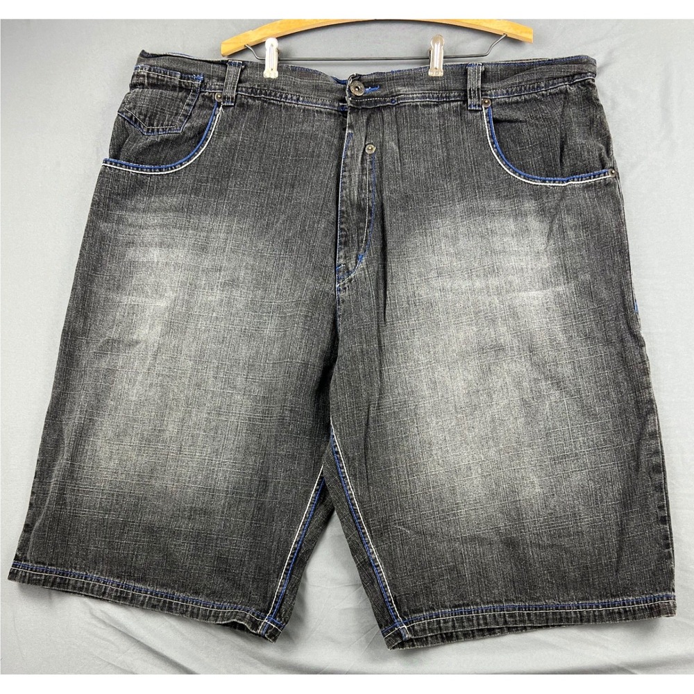 Evolution In Design Denim Shorts Mens 48 Black Blue Fade Baggy Y2K Hip Hop Jean